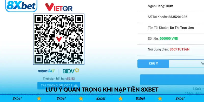 Lưu Ý Quan Trọng Khi Nạp Tiền 8xbet