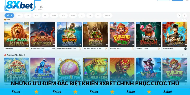 Những ưu điểm đặc biệt khiến 8xbet chinh phục cộng đồng cược thủ