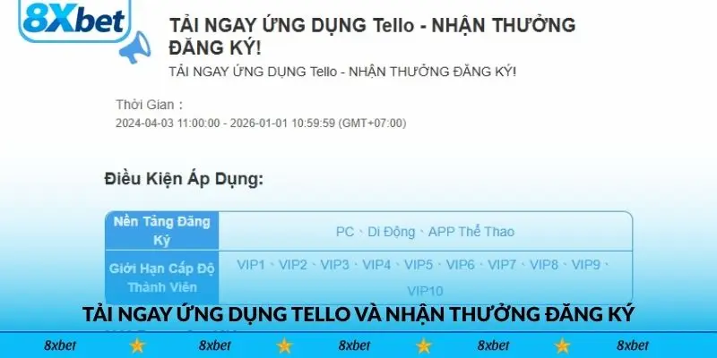 Tải ngay ứng dụng Tello và nhận thưởng đăng ký
